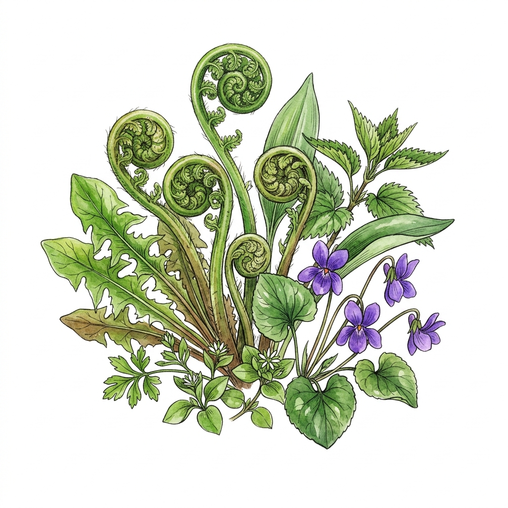Spring Greens seasonal event illustration
