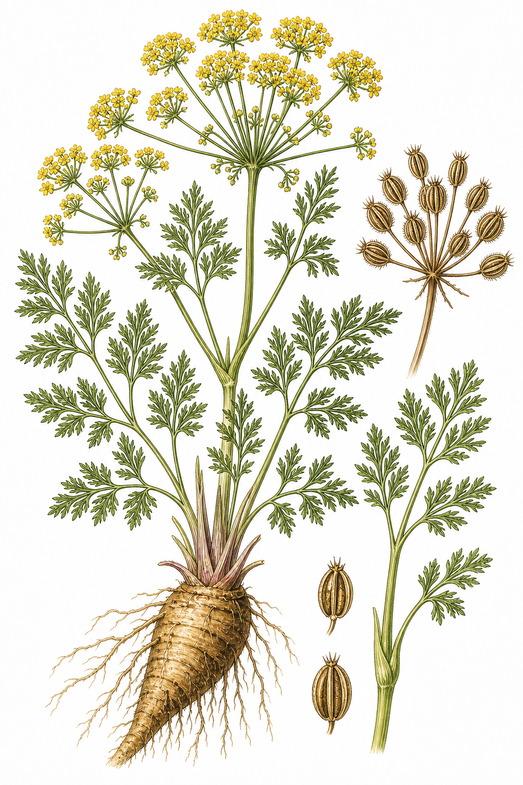 Biscuitroot botanical illustration