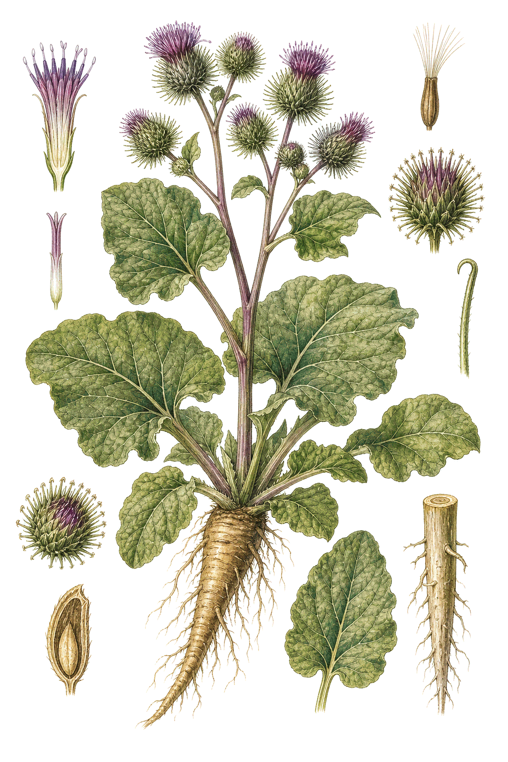 Burdock botanical illustration