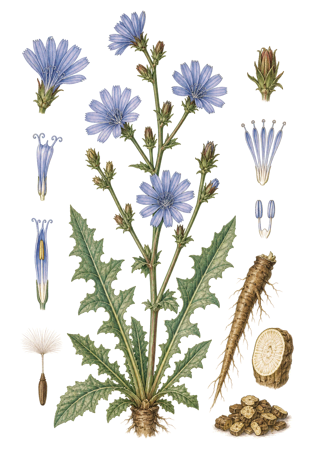 Chicory botanical illustration