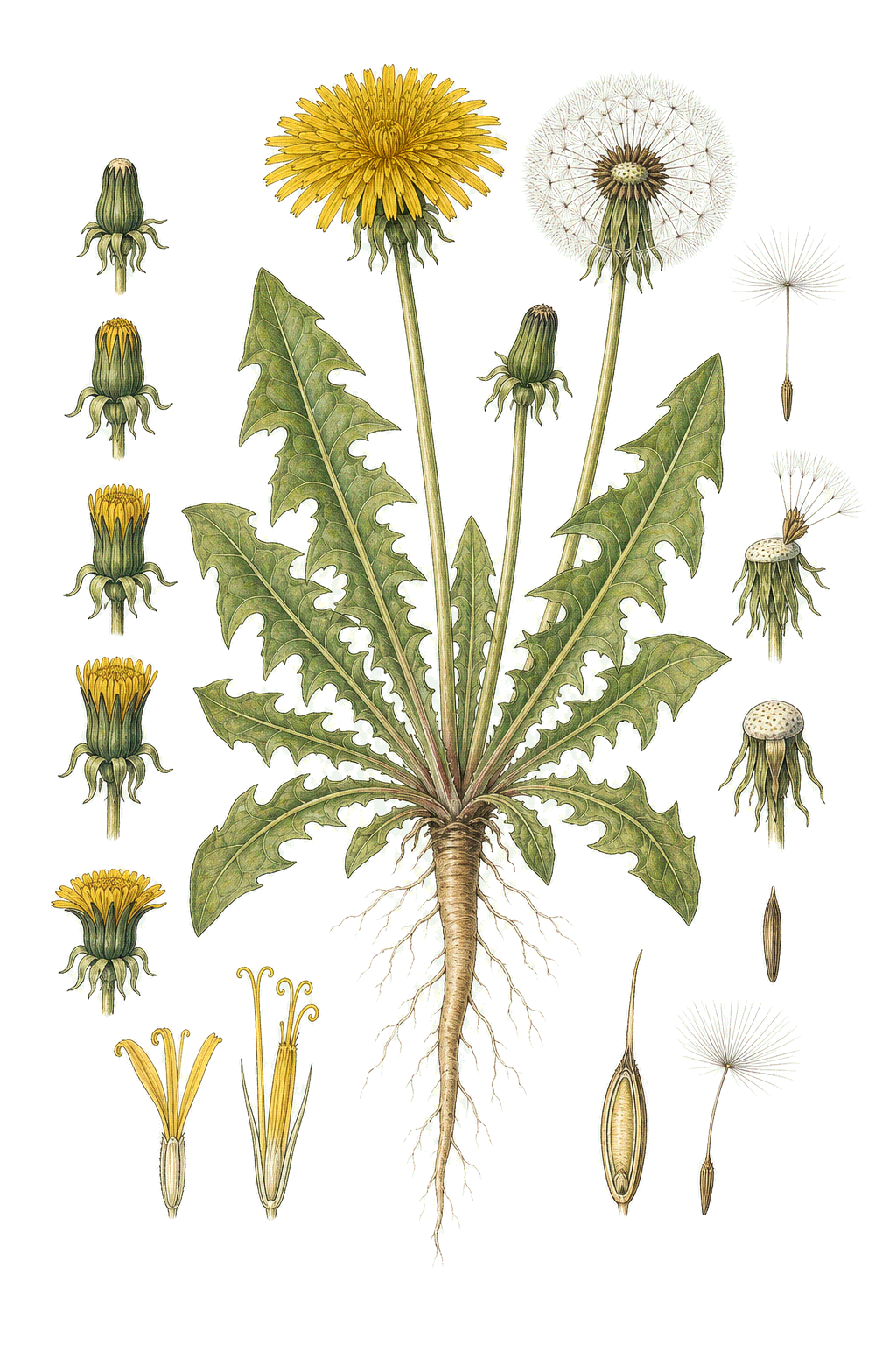 Dandelion botanical illustration
