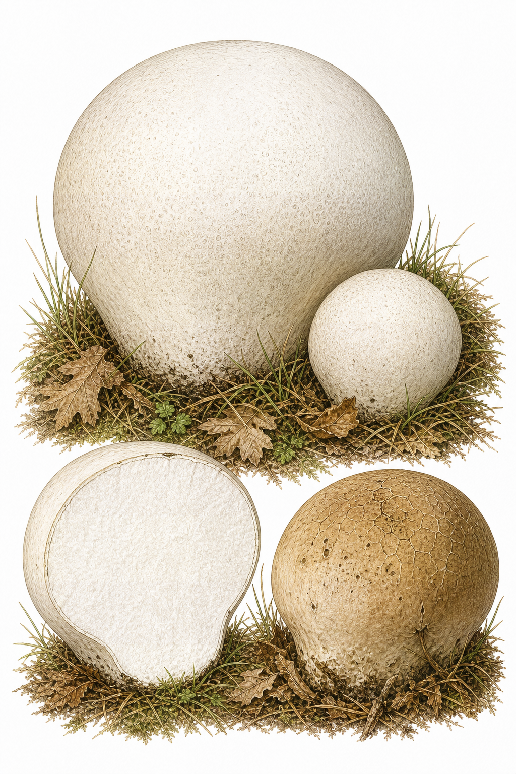 Giant Puffball botanical illustration