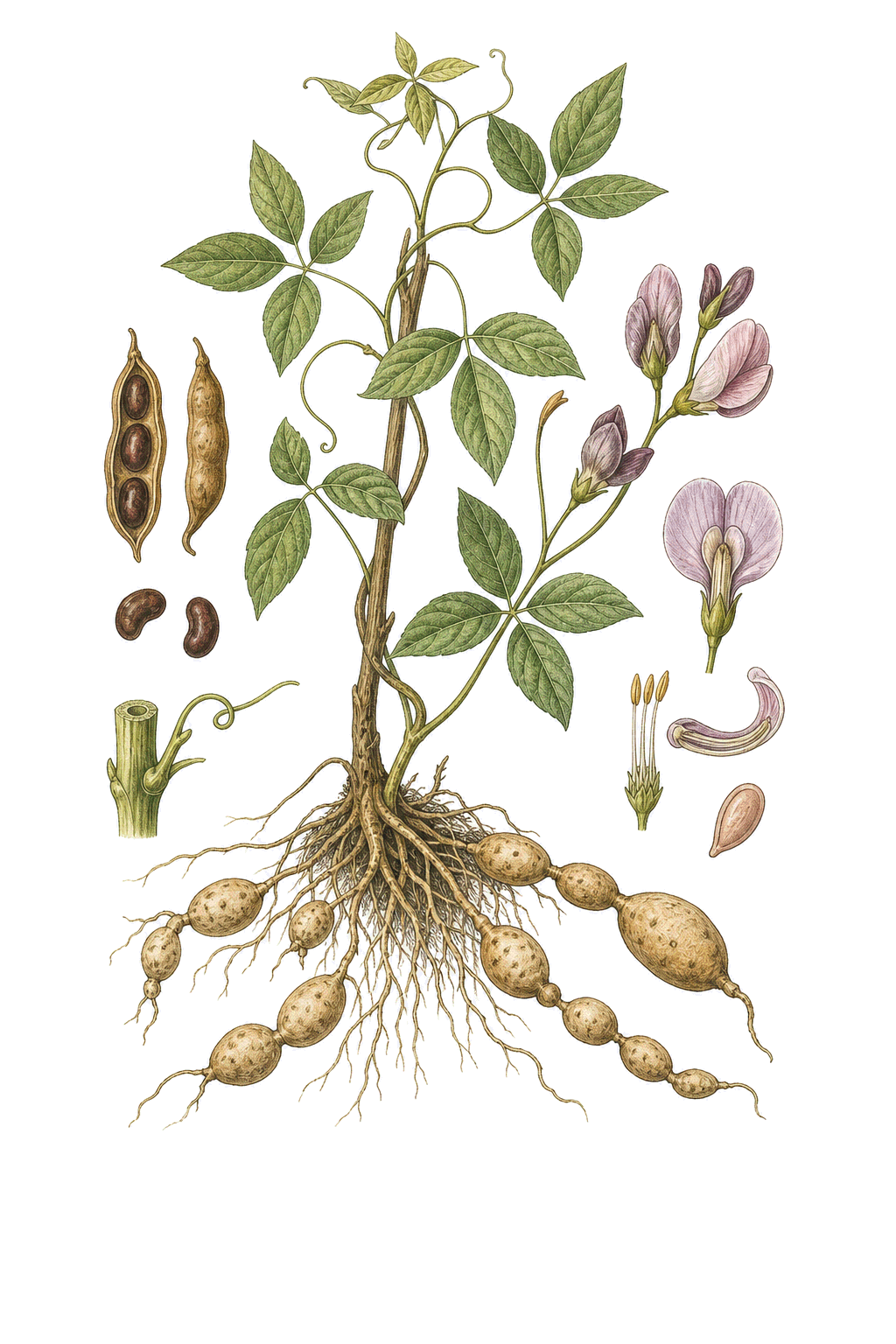 Groundnut botanical illustration