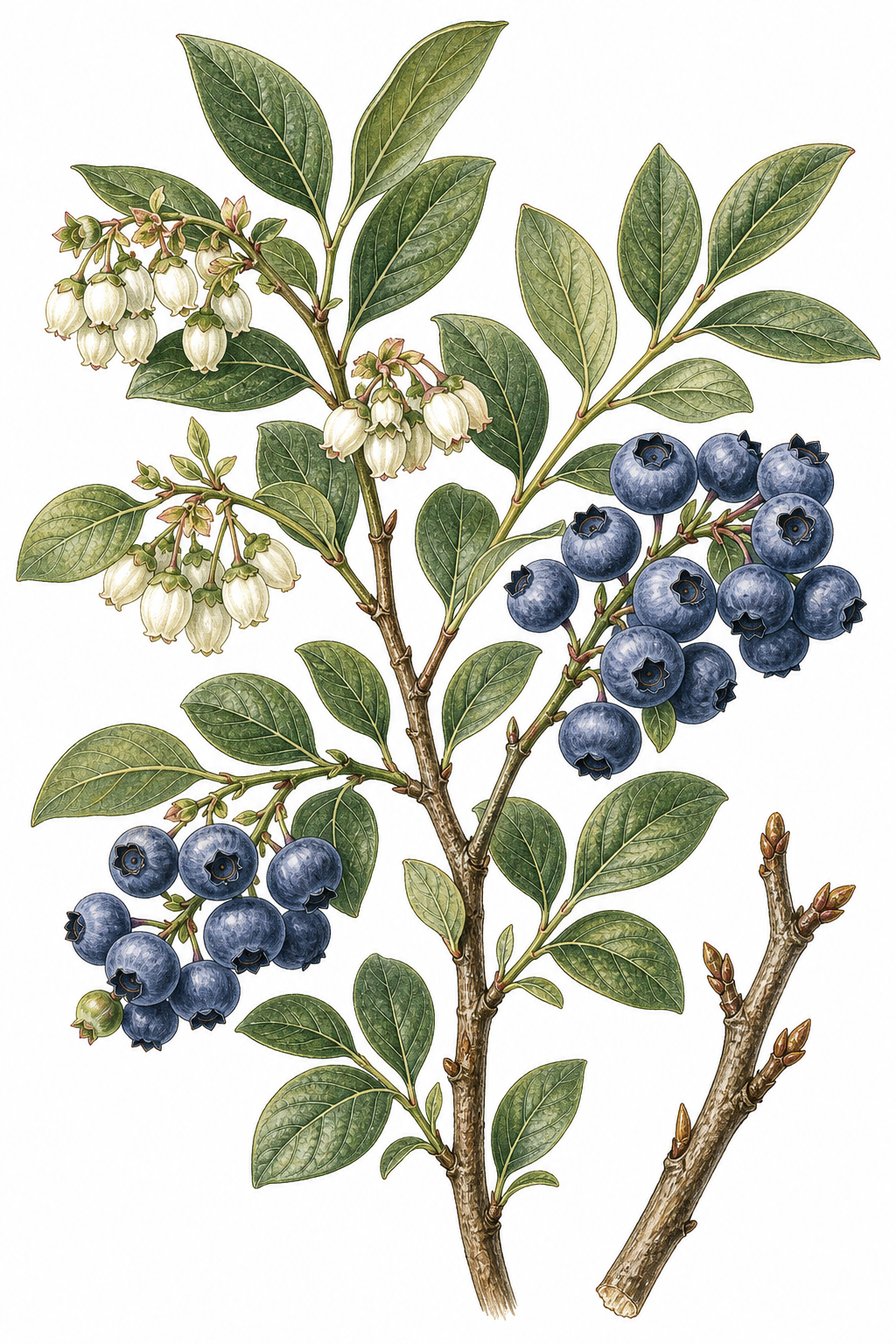 Highbush Blueberry botanical illustration