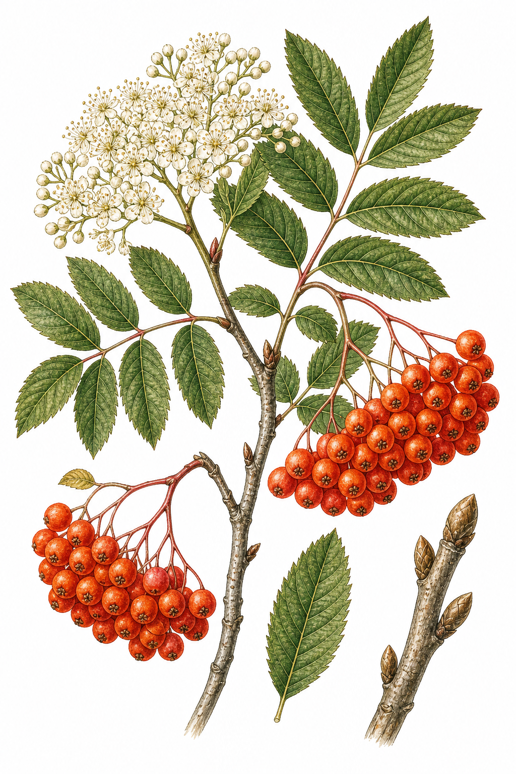 Mountain Ash botanical illustration
