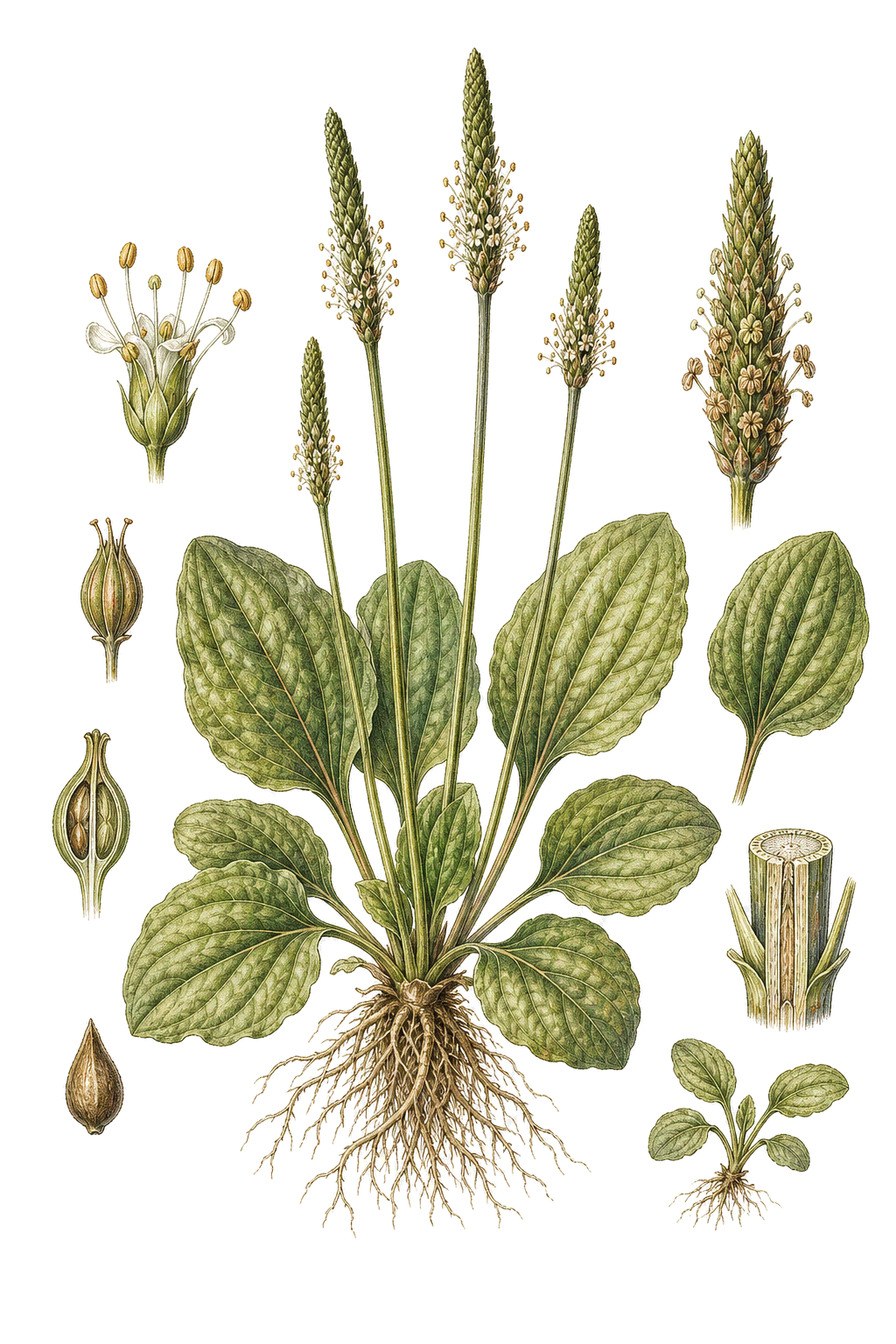 Plantain botanical illustration