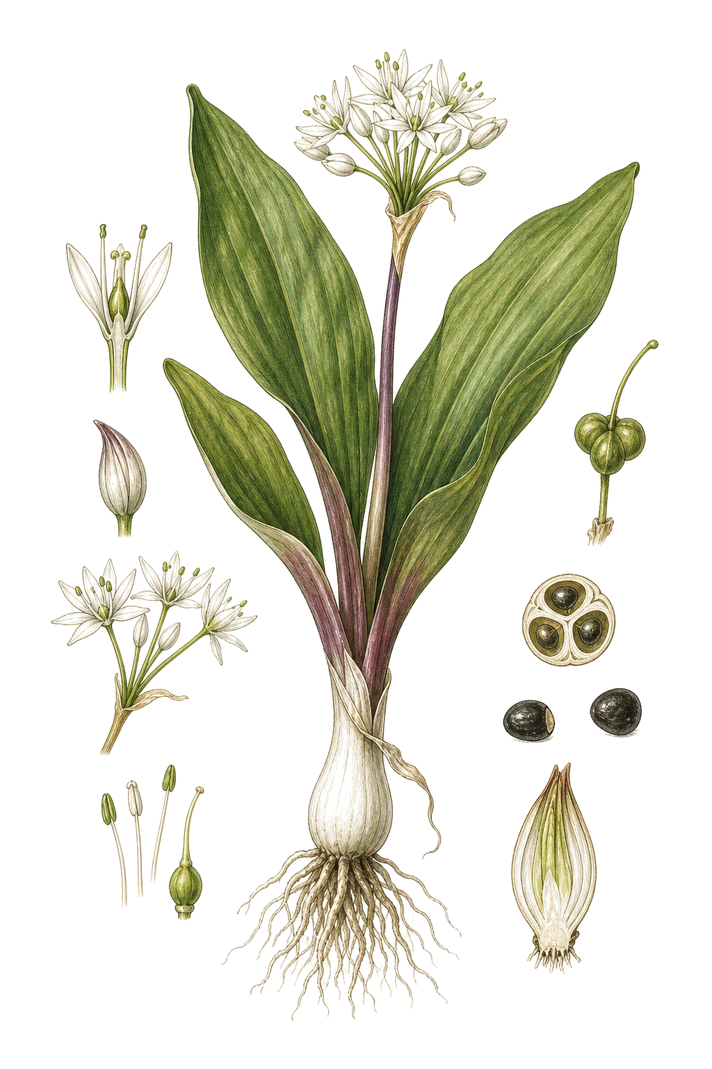 Ramps botanical illustration