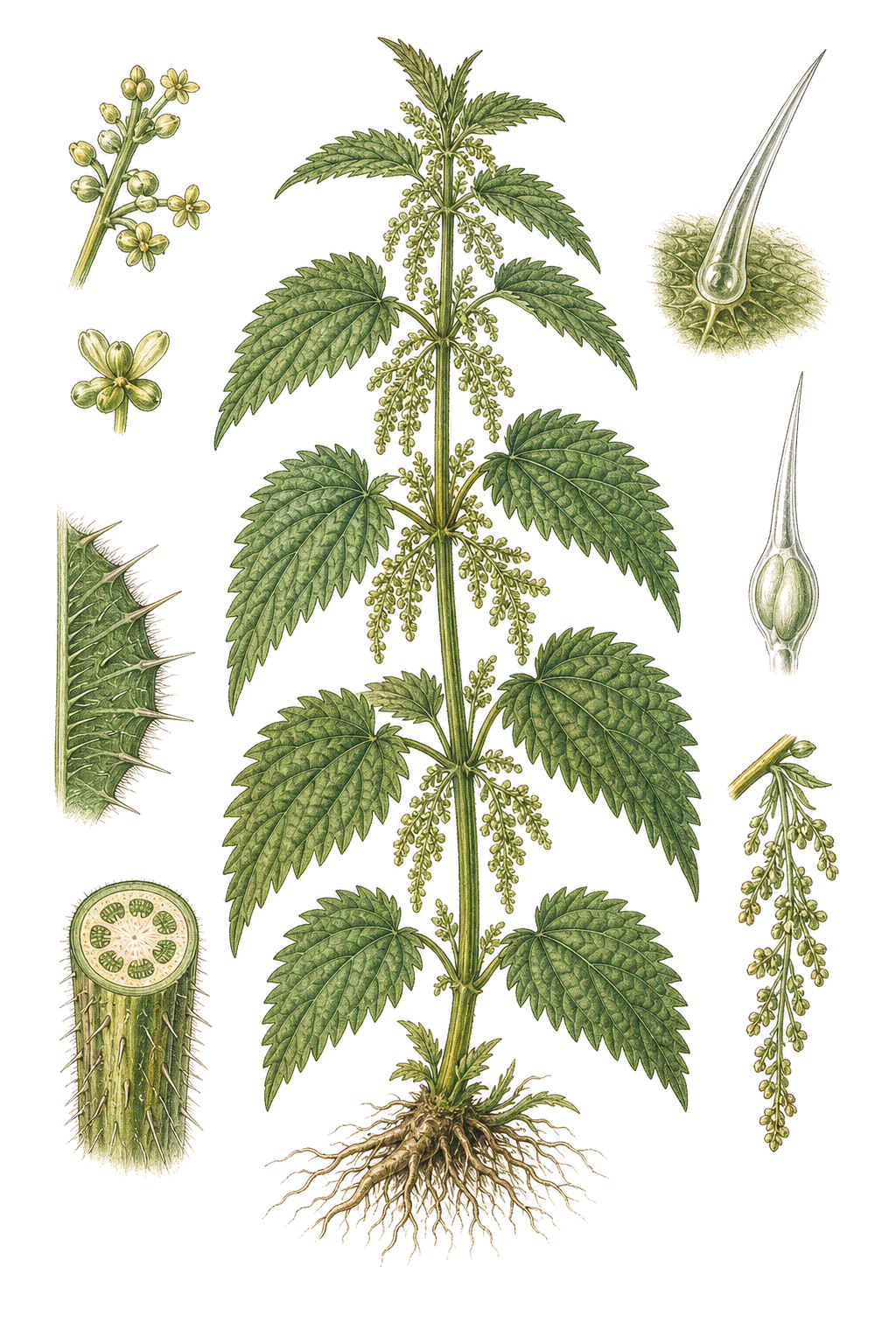 Stinging Nettle botanical illustration