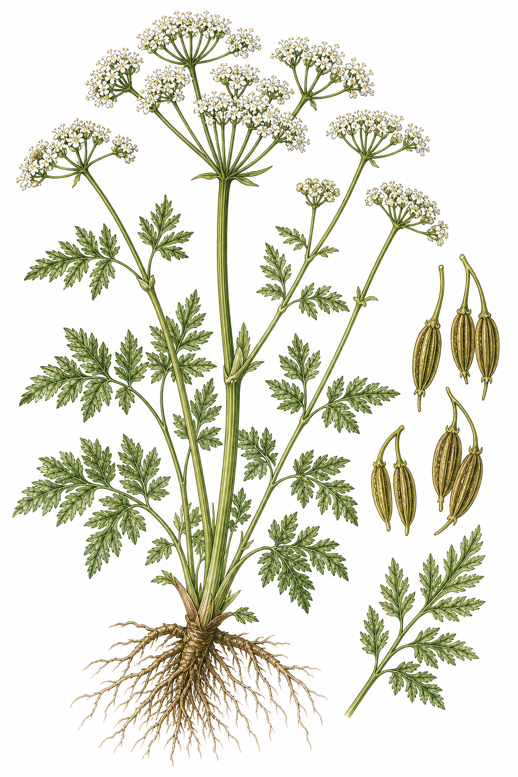 Sweet Cicely botanical illustration