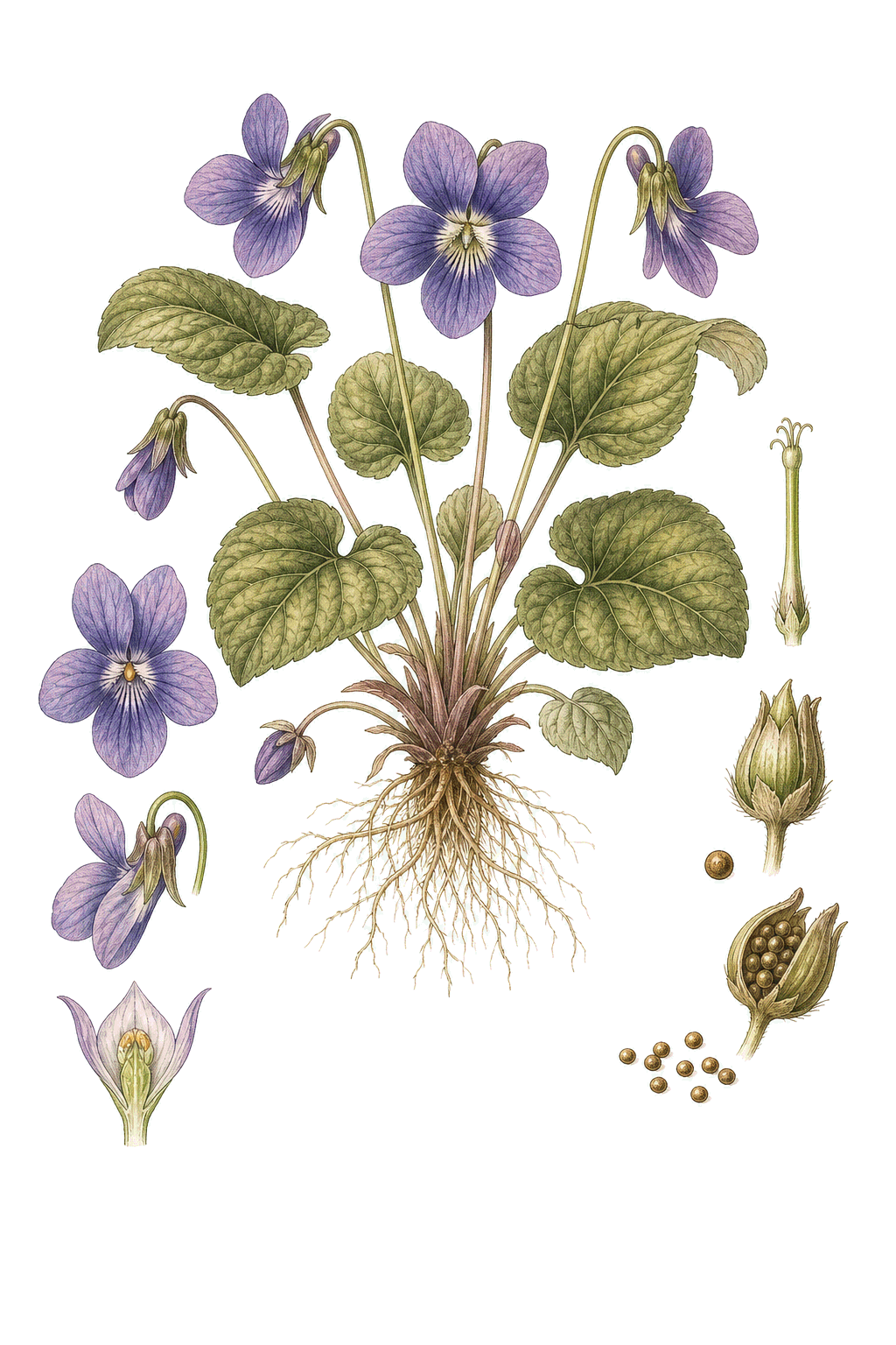 Violet botanical illustration