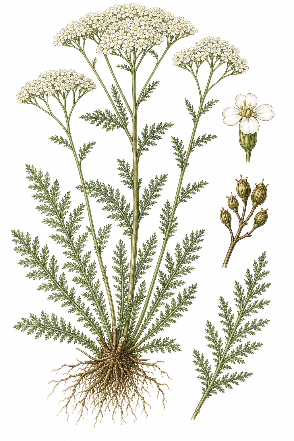 Yarrow botanical illustration